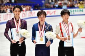 (右)羽生結弦選手(真ん中)宇野昌磨選手(左)鍵山優真選手